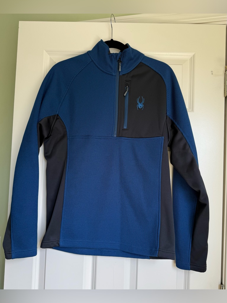 Spyder Men's Blue Quarter-Zip Performance Pullover.